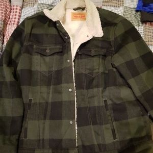 Levis "sheepskin" plaid jacket. XL